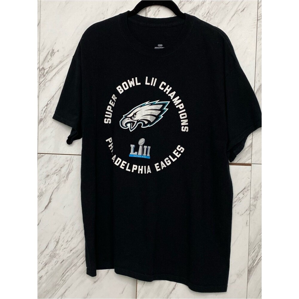 3/$50 Philadelphia Eagles Super Bowl LII Champions Black Tee Shirt Large NFL